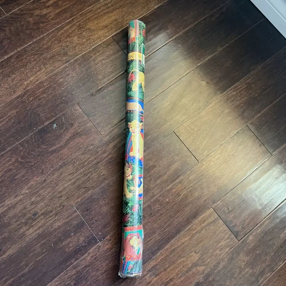 NEW Disney Lion King Grift Wrap Paper 75 Sq Mufasa Simba Vintage New Old Stuff